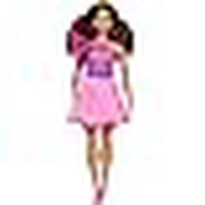 Barbie Fashionistas Doll With Brown Hair And Pink Sparkly Dress