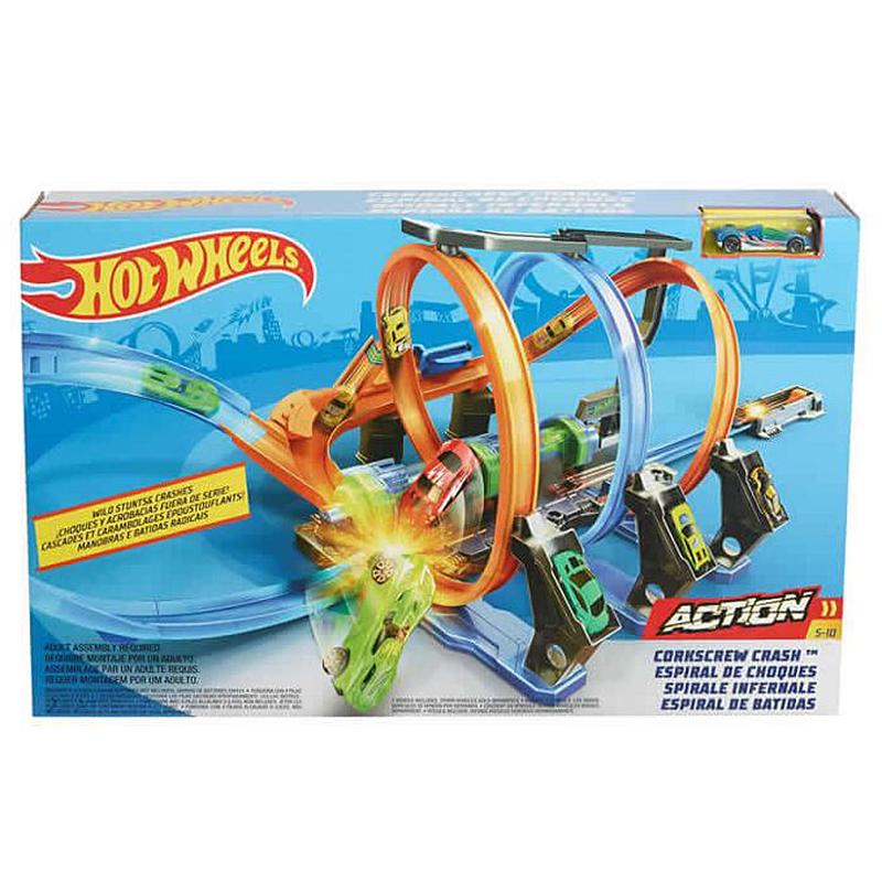 Hot Wheels Corkscrew Crash Connectable Track Set